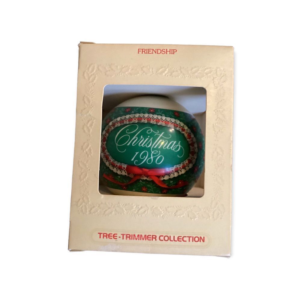 Vintage Hallmark Glass 1980 Friendship Ornament Made In The USA